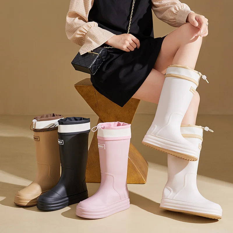 Bottes de Pluie Imperméables pour Femmes - Respirantes et Antidérapantes en Caoutchouc