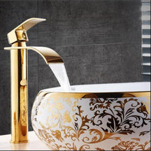 Robinet de Lavabo en Laiton - Effet Cascade pour Salle de Bain Élégante