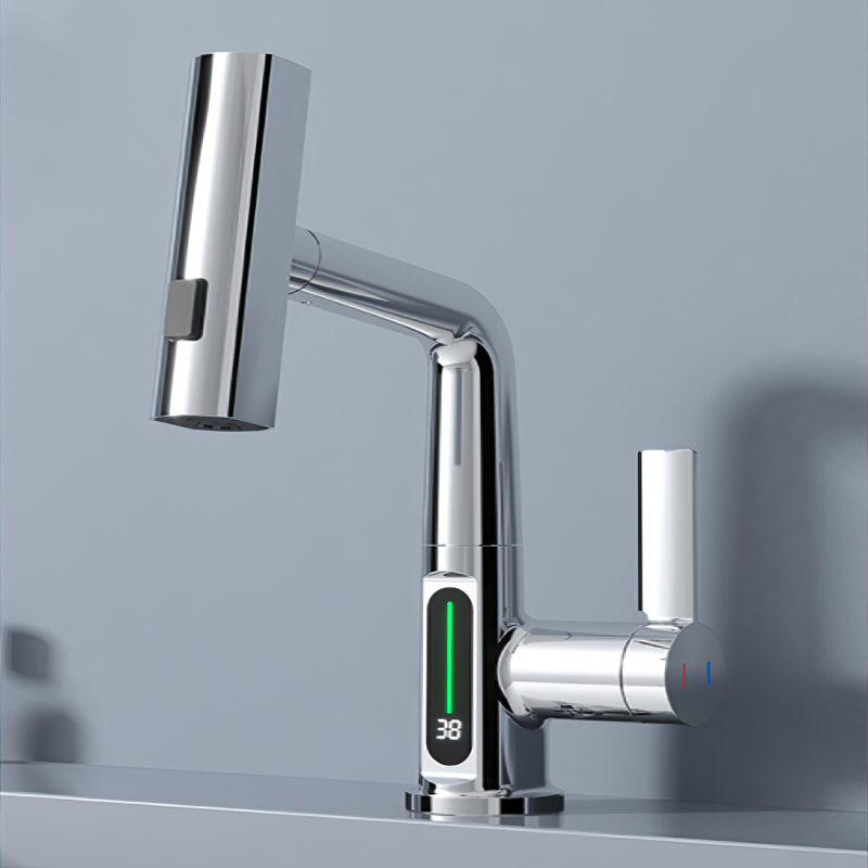 Robinet de Cuisine Intelligent - Affichage Numérique et Rotation 360°