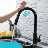 Robinet de Cuisine à Capteur | Acier Inoxydable avec Bec Rétractable