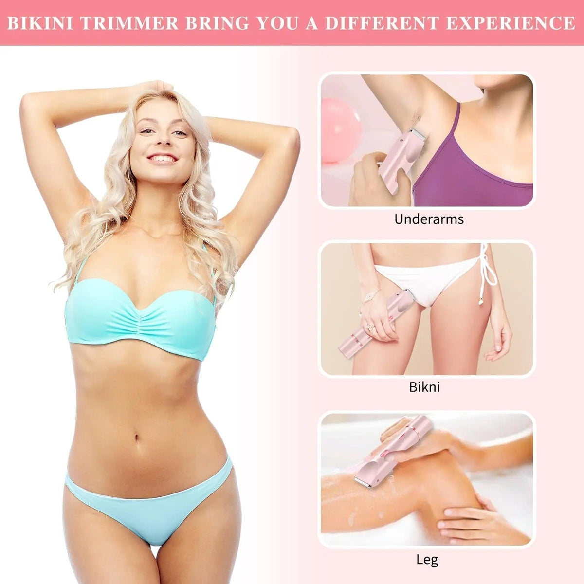 Tondeuse de Bikini Étanche Rechargeable - Rasage Précis et Doux en Toute Sécurité