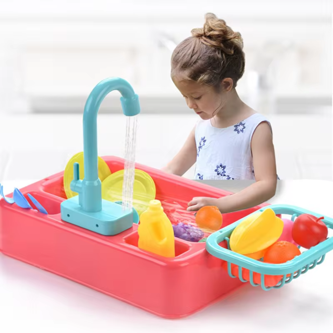 Évier Éducatif avec Robinet d'Eau - Apprentissage Interactif et Amusement pour Enfants