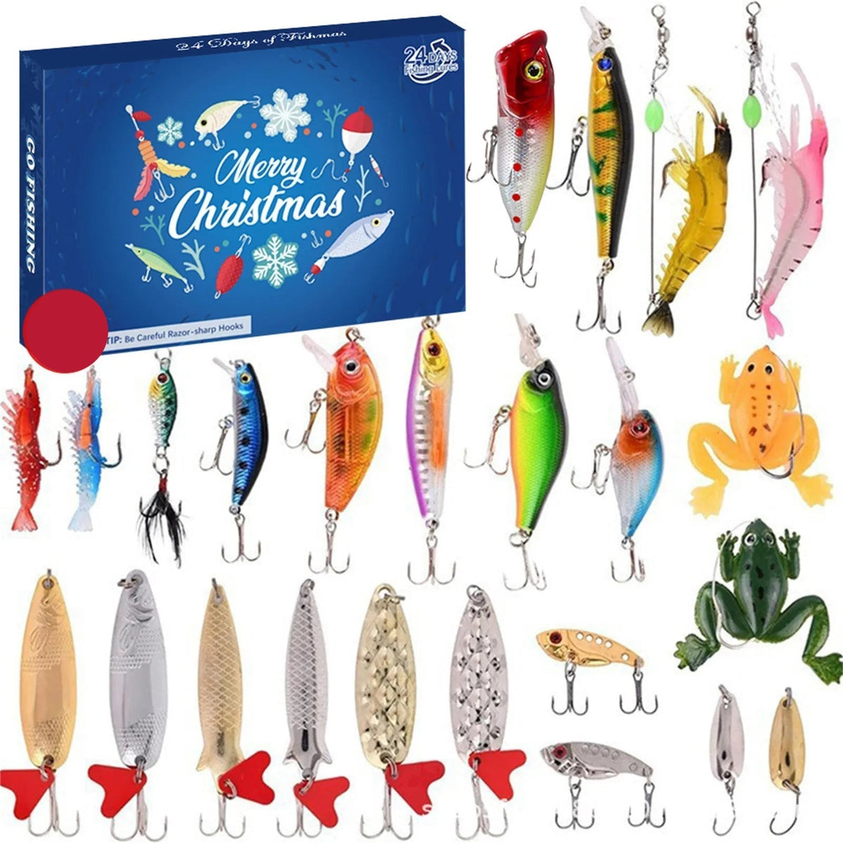 Calendrier de l'Avent de Pêche | Compact et Étanche avec 24 Accessoires