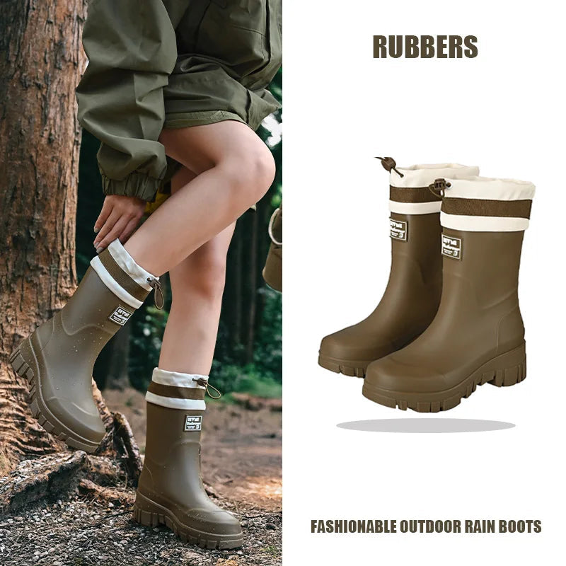 Bottes de Pluie Imperméables pour Femmes - Ajustables et Antidérapantes pour Confort