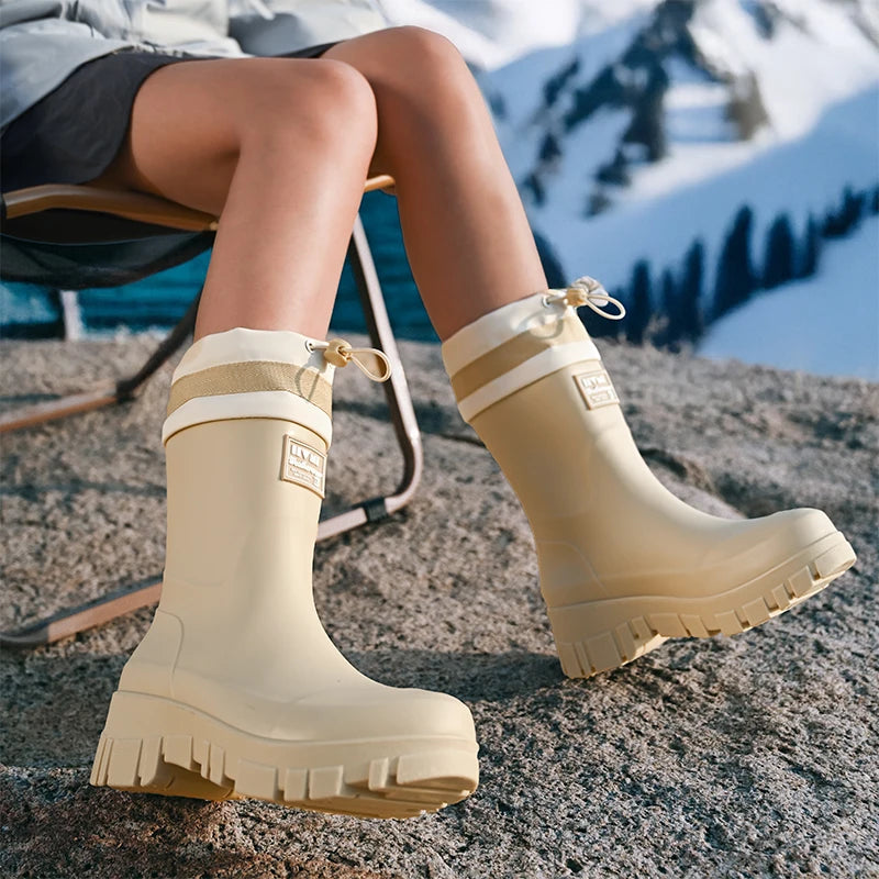 Bottes de Pluie Imperméables pour Femmes - Ajustables et Antidérapantes pour Confort