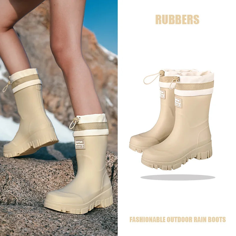 Bottes de Pluie Imperméables pour Femmes - Ajustables et Antidérapantes pour Confort
