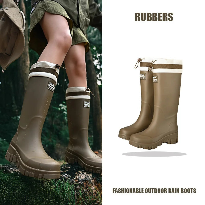 Bottes de Pluie Imperméables pour Femmes - Ajustables et Antidérapantes pour Confort