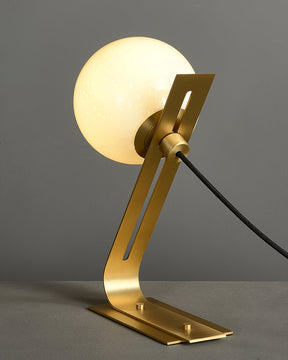 Lampe de Bureau en Laiton et Verre - Élégance et Lumière Ambiante chaleureuse