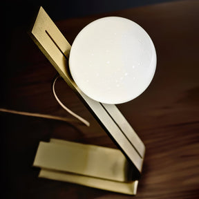 Lampe de Bureau en Laiton et Verre - Élégance et Lumière Ambiante chaleureuse