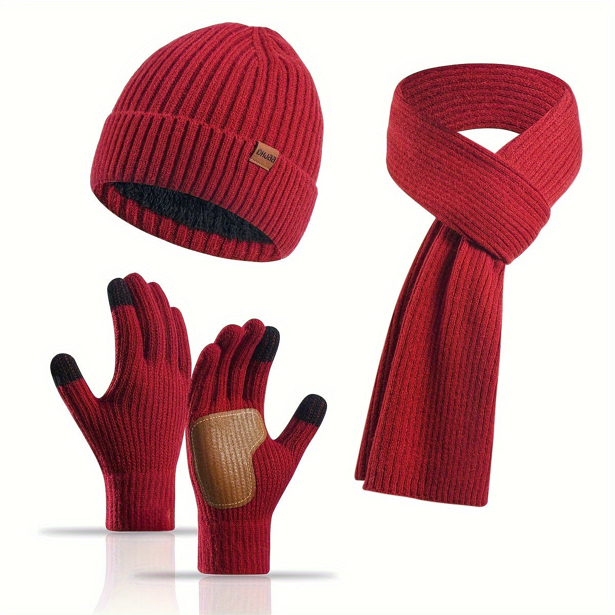 Ensemble d'accessoires d'hiver tricotés - Confort et Style pour Activités Extérieures