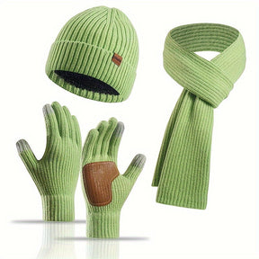 Ensemble d'accessoires d'hiver tricotés - Confort et Style pour Activités Extérieures