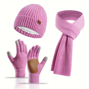 Ensemble d'accessoires d'hiver tricotés - Confort et Style pour Activités Extérieures