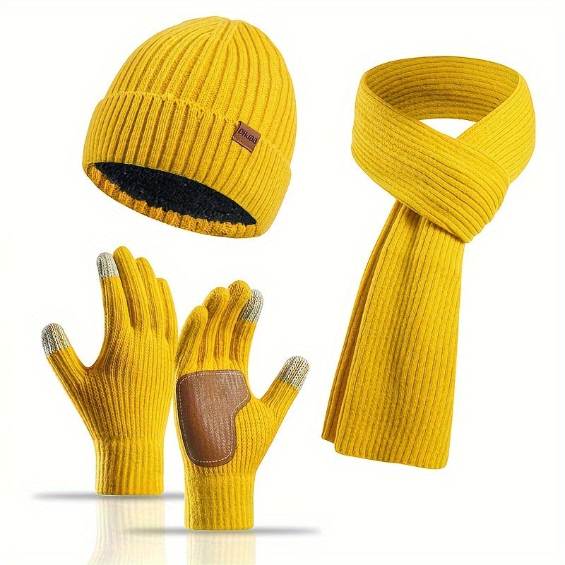 Ensemble d'accessoires d'hiver tricotés - Confort et Style pour Activités Extérieures