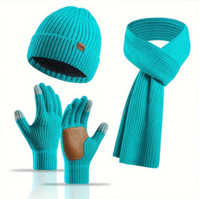 Ensemble d'accessoires d'hiver tricotés - Confort et Style pour Activités Extérieures
