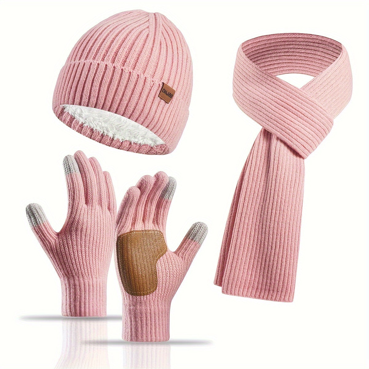 Ensemble d'accessoires d'hiver tricotés - Confort et Style pour Activités Extérieures