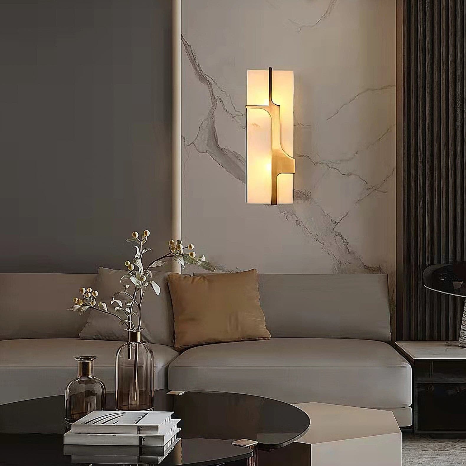 Applique Murale Art Déco en Marbre - Élégance Luxueuse et Durable