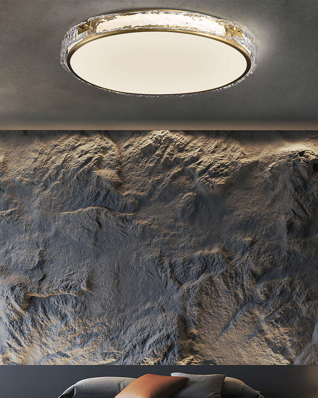Éclairage de Plafond Luxe - Verre Clair et Finition Dorée