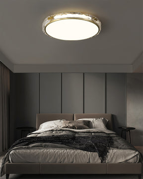 Éclairage de Plafond Luxe - Verre Clair et Finition Dorée