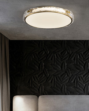 Éclairage de Plafond Luxe - Verre Clair et Finition Dorée