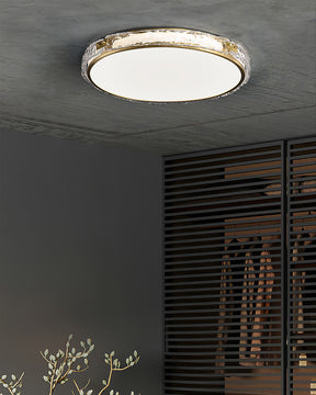 Éclairage de Plafond Luxe - Verre Clair et Finition Dorée