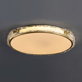 Éclairage de Plafond Luxe - Verre Clair et Finition Dorée