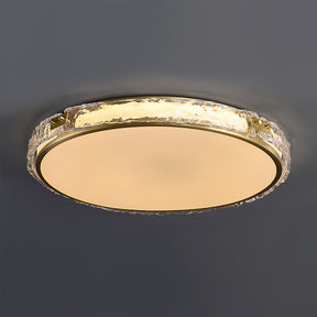 Éclairage de Plafond Luxe - Verre Clair et Finition Dorée