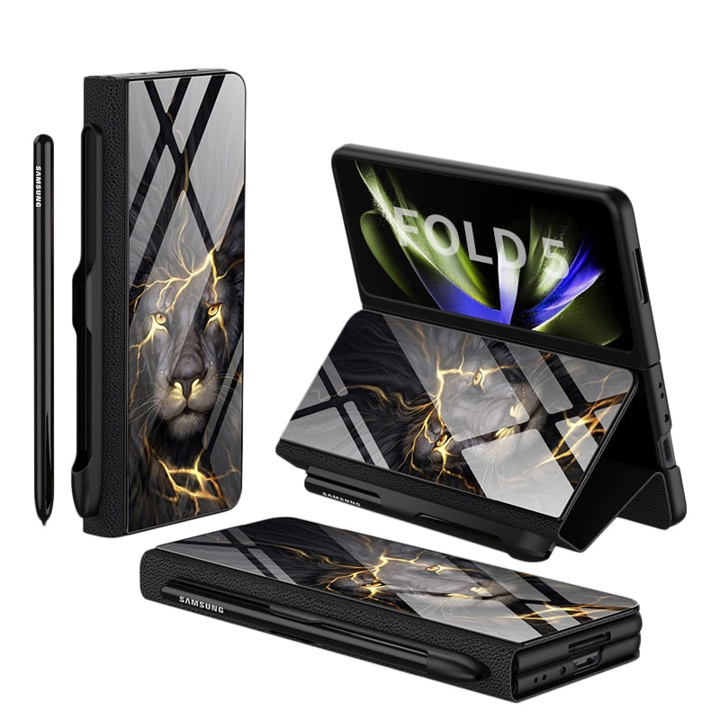 Étui en Cuir Antichoc pour Galaxy Z Fold - Protection Ultime avec Support et Emplacement pour Cartes