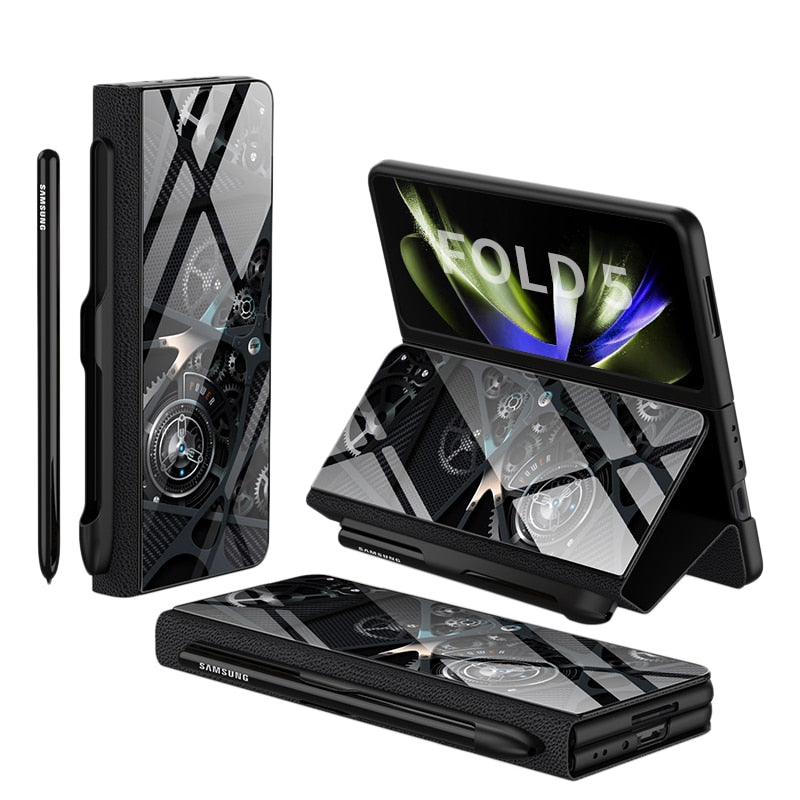 Étui en Cuir Antichoc pour Galaxy Z Fold - Protection Ultime avec Support et Emplacement pour Cartes