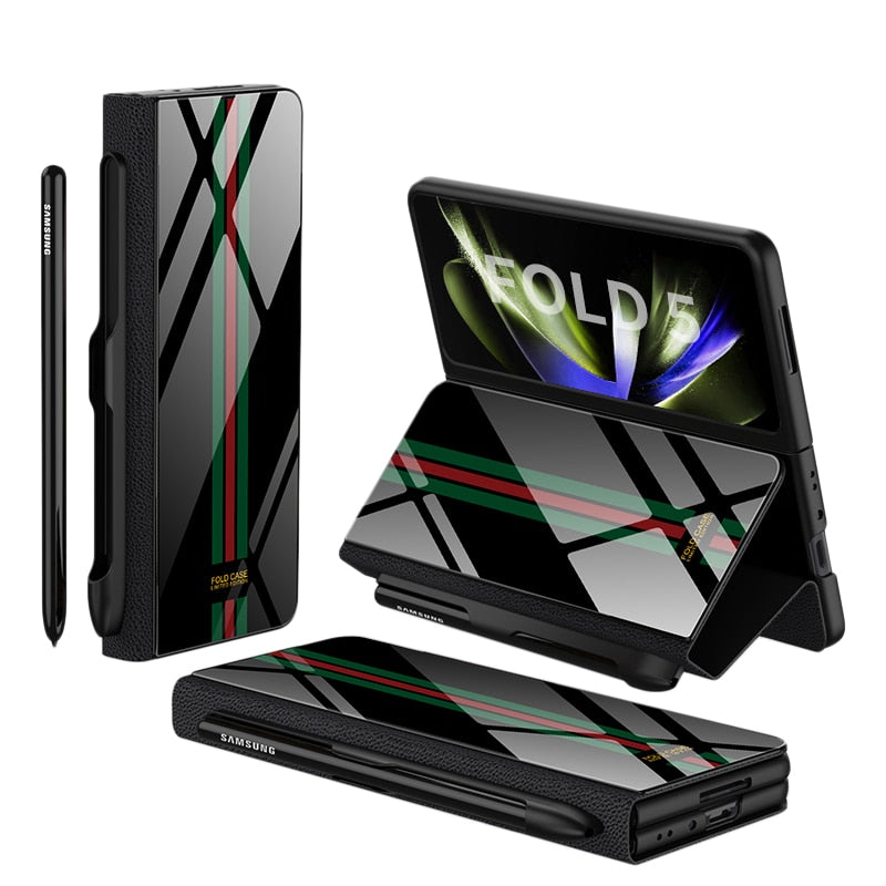 Étui en Cuir Antichoc pour Galaxy Z Fold - Protection Ultime avec Support et Emplacement pour Cartes