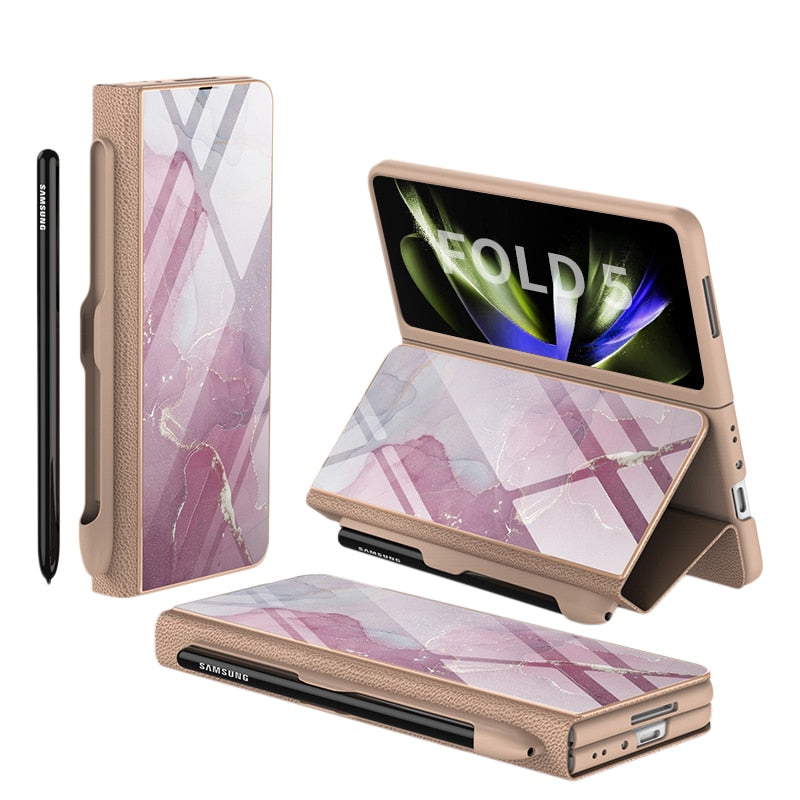 Étui en Cuir Antichoc pour Galaxy Z Fold - Protection Ultime avec Support et Emplacement pour Cartes