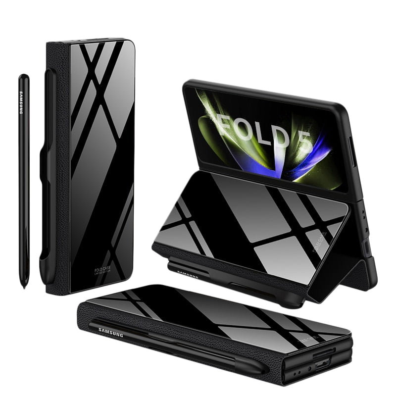 Étui en Cuir Antichoc pour Galaxy Z Fold - Protection Ultime avec Support et Emplacement pour Cartes