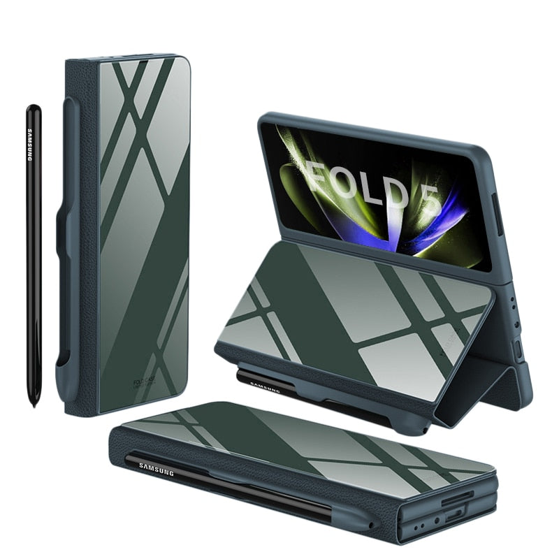 Étui en Cuir Antichoc pour Galaxy Z Fold - Protection Ultime avec Support et Emplacement pour Cartes
