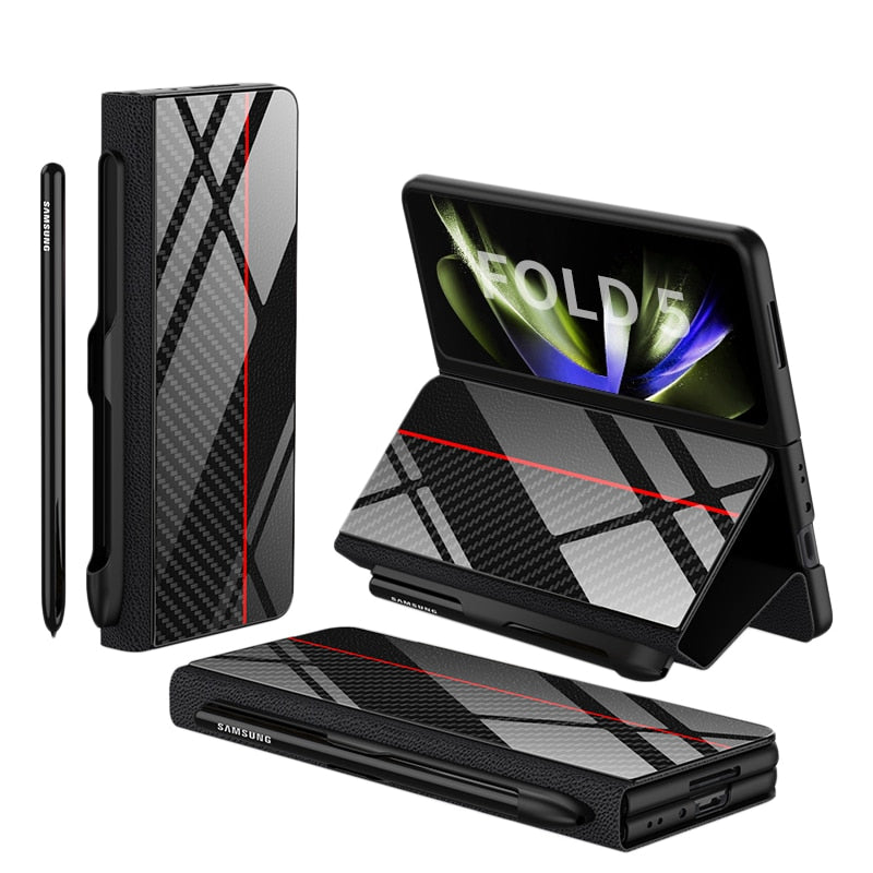 Étui en Cuir Antichoc pour Galaxy Z Fold - Protection Ultime avec Support et Emplacement pour Cartes