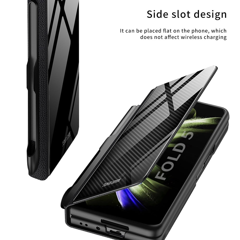 Étui en Cuir Antichoc pour Galaxy Z Fold - Protection Ultime avec Support et Emplacement pour Cartes