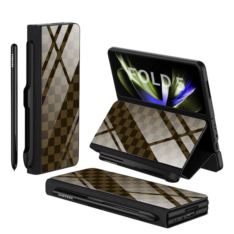 Étui en Cuir Antichoc pour Galaxy Z Fold - Protection Ultime avec Support et Emplacement pour Cartes