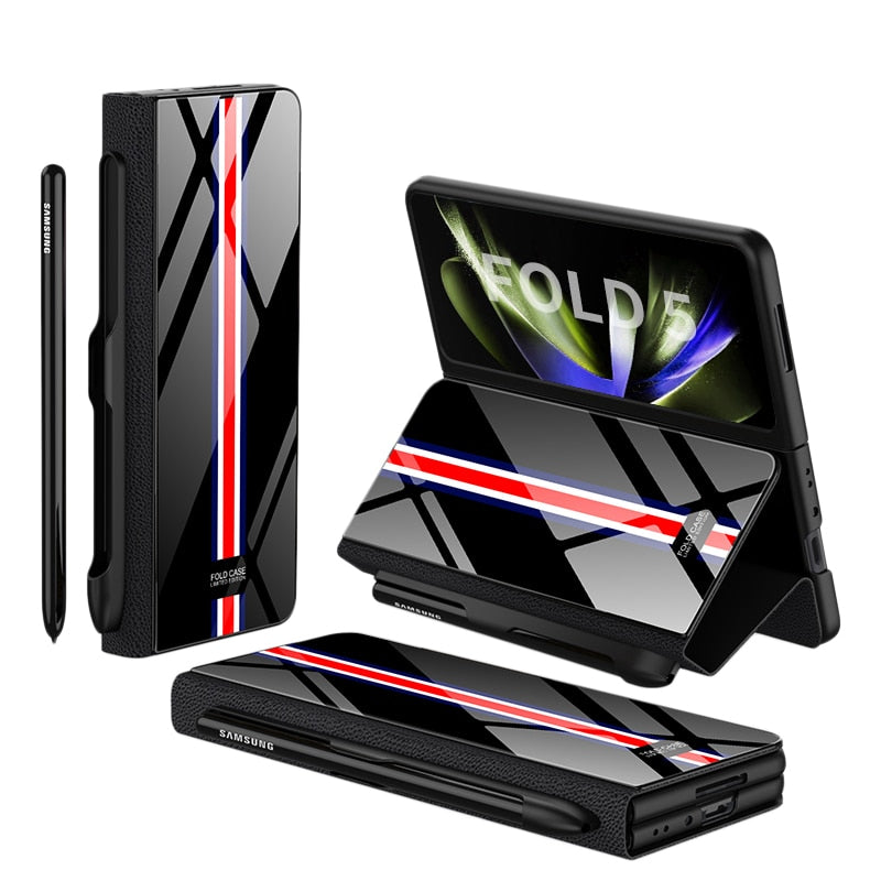 Étui en Cuir Antichoc pour Galaxy Z Fold - Protection Ultime avec Support et Emplacement pour Cartes