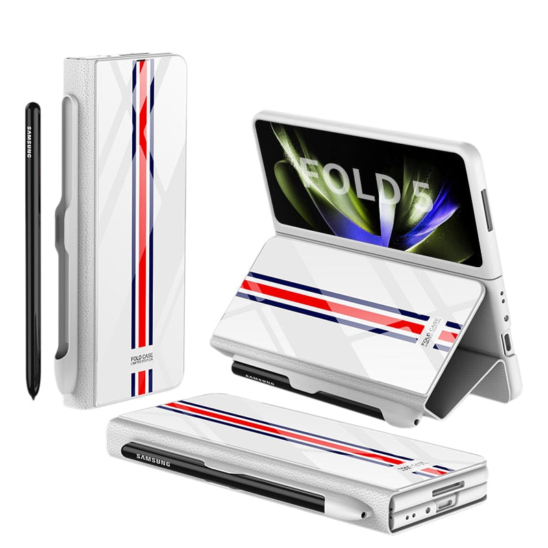 Étui en Cuir Antichoc pour Galaxy Z Fold - Protection Ultime avec Support et Emplacement pour Cartes