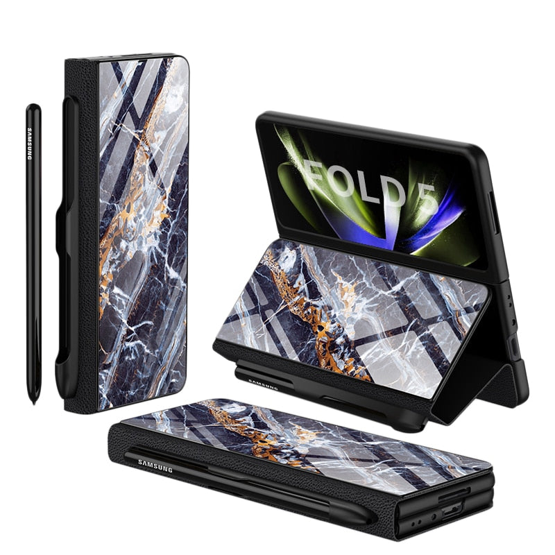 Étui en Cuir Antichoc pour Galaxy Z Fold - Protection Ultime avec Support et Emplacement pour Cartes