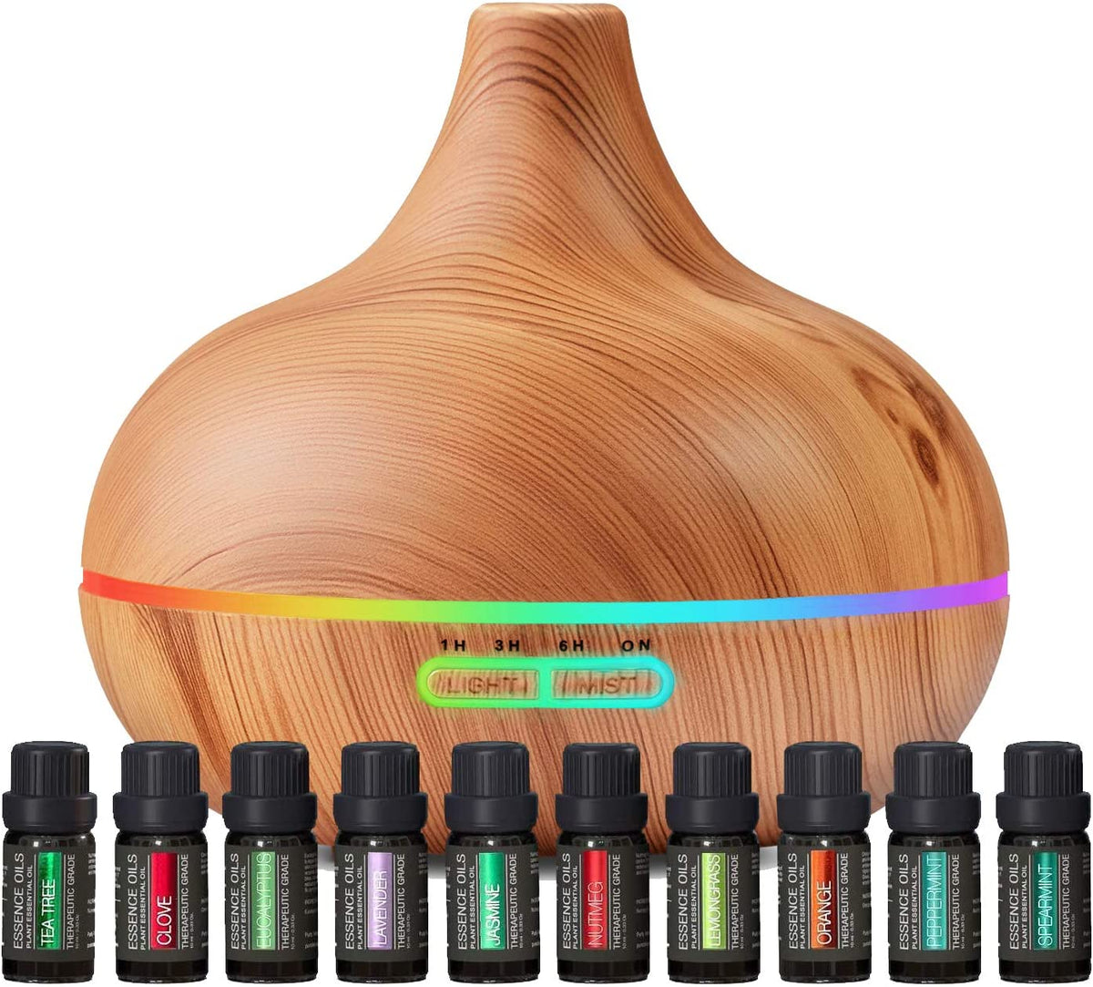 Diffuseur d'Huiles Essentielles Ultrasonique - Ambiance Relaxante avec Lumières Réglables