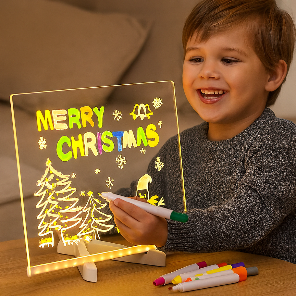Tableau de Dessin LED pour Enfants - Jouet Artistique Réutilisable et Éducatif