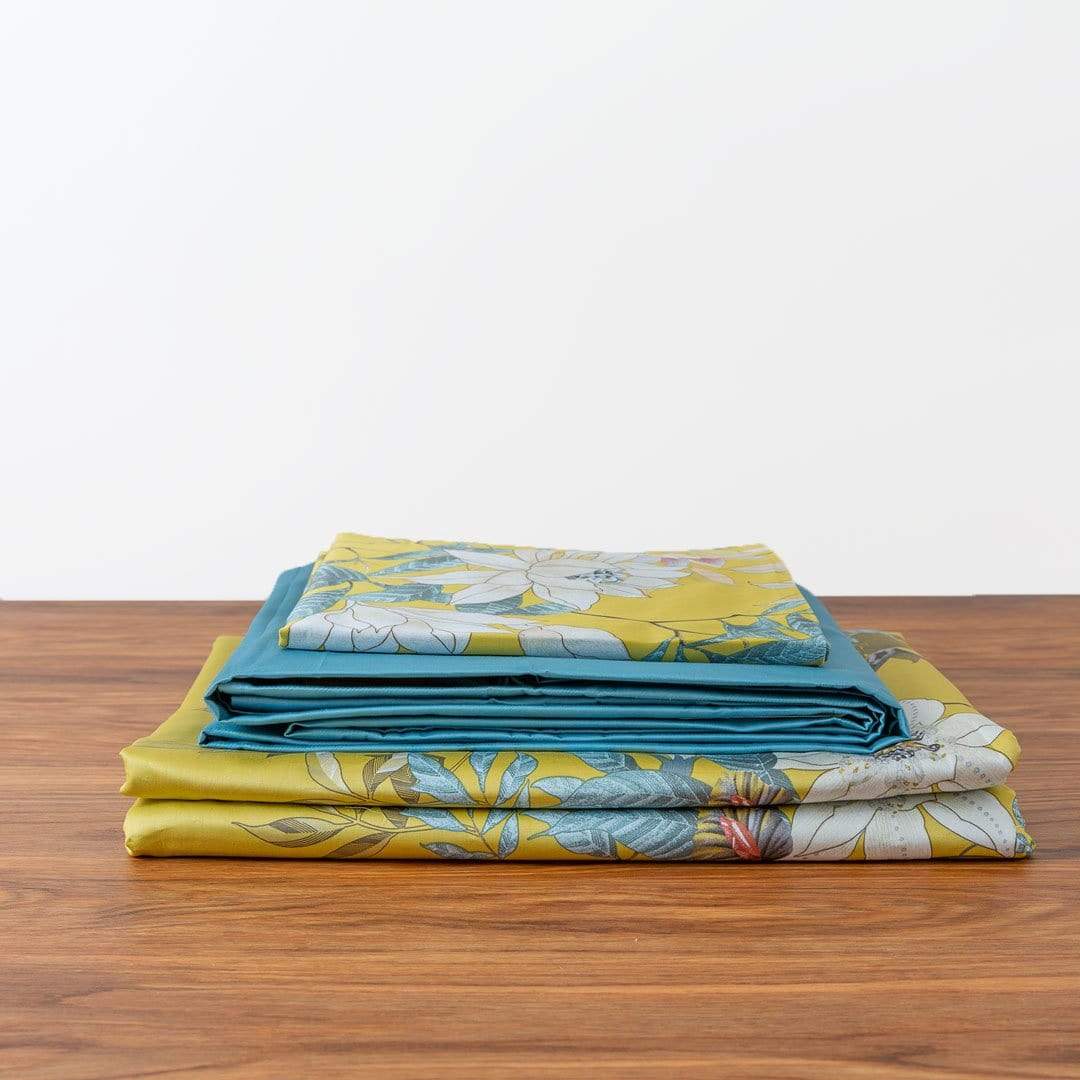Duvet en Coton Égyptien Luxe - Design Jaune Apaisant et Respirant