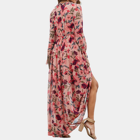 Robe Maxi Fleurie pour Femmes - Décolleté en V et Style Estival