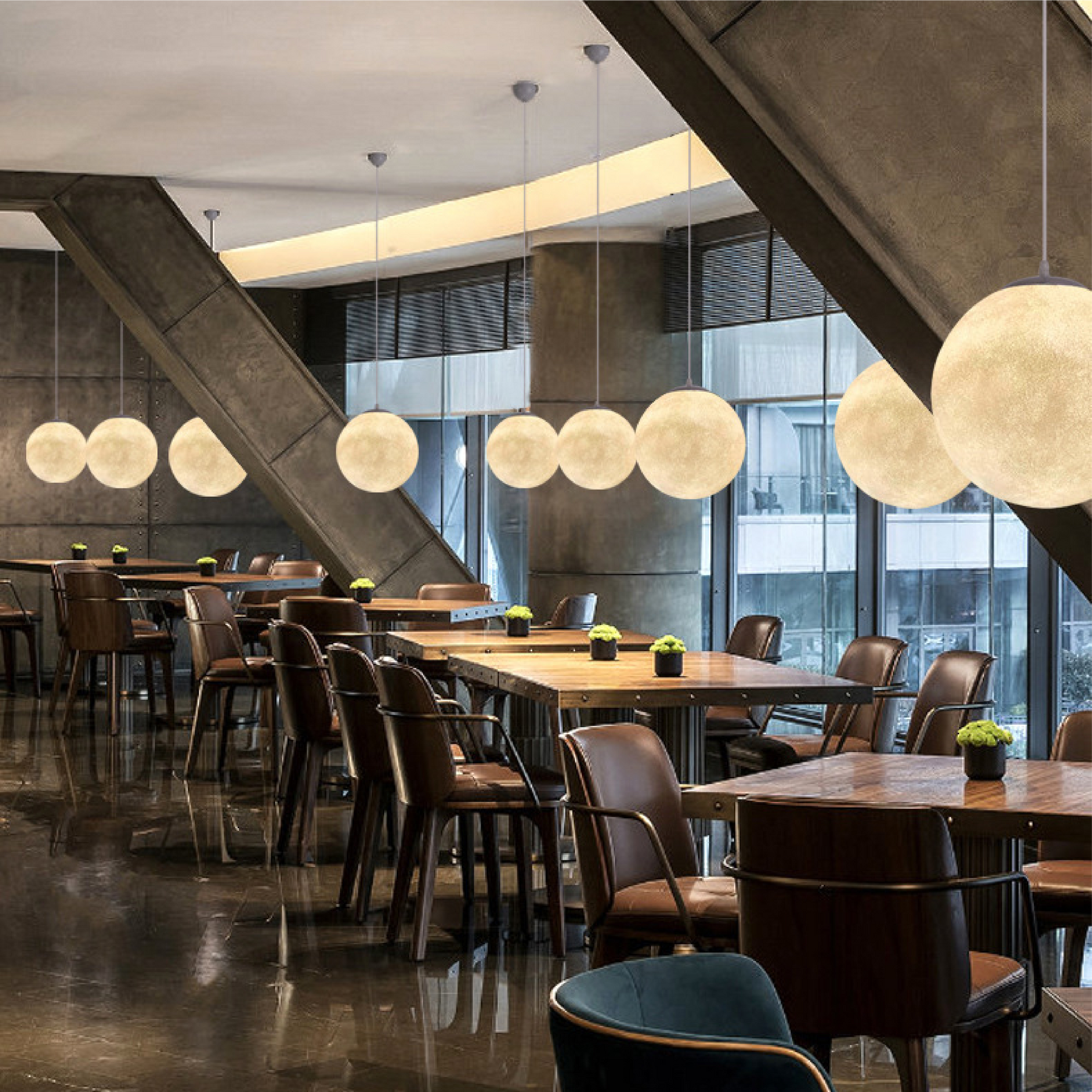 Lampe Suspendue à Motif de Lune - Ambiance Chaleureuse et Élégante