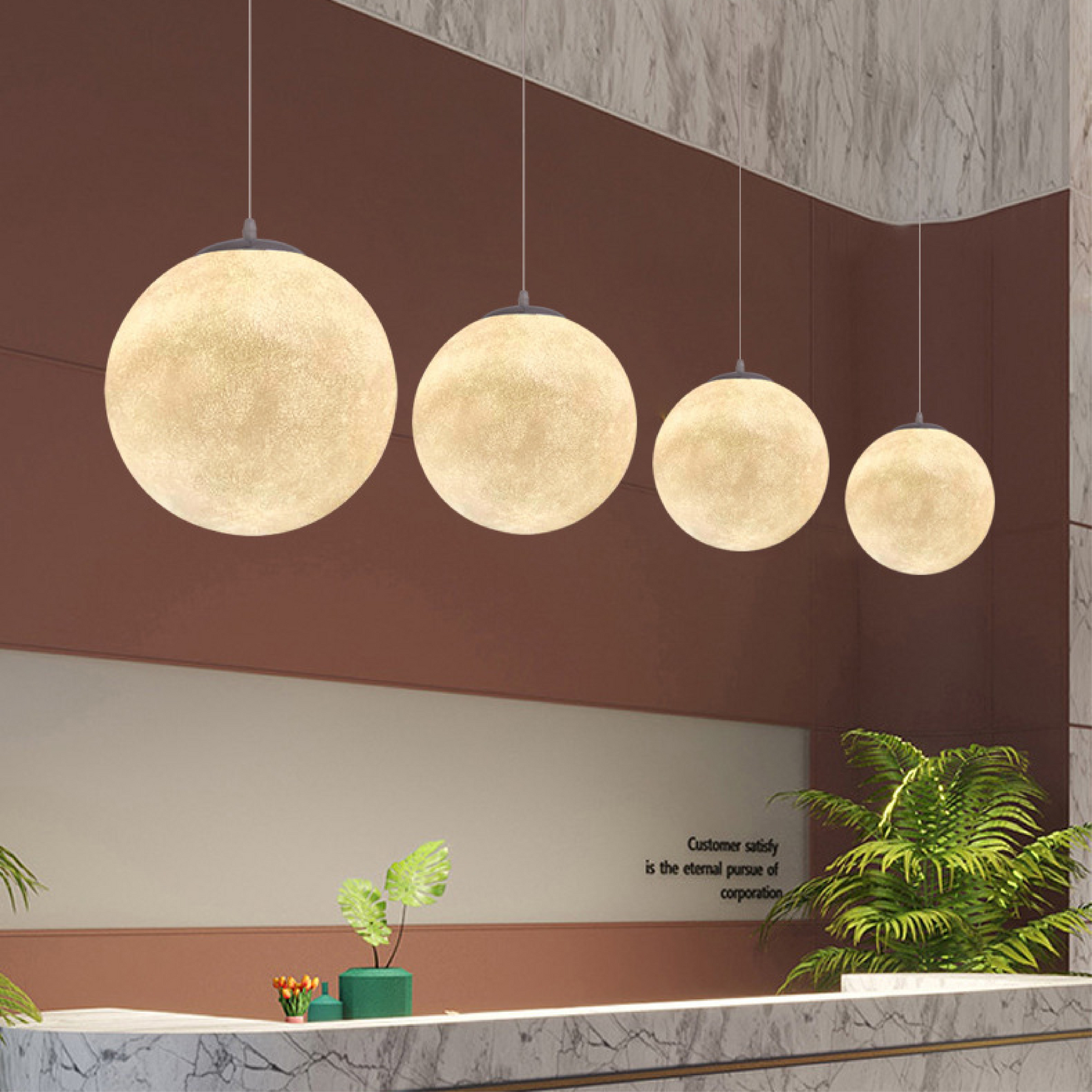 Lampe Suspendue à Motif de Lune - Ambiance Chaleureuse et Élégante
