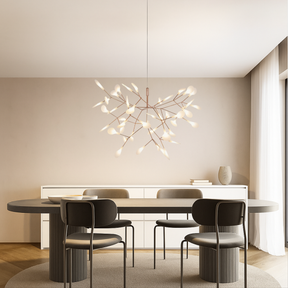 Lampe Suspendue LED en Or Rose - Élégance Naturelle et Atmosphère Chaleureuse