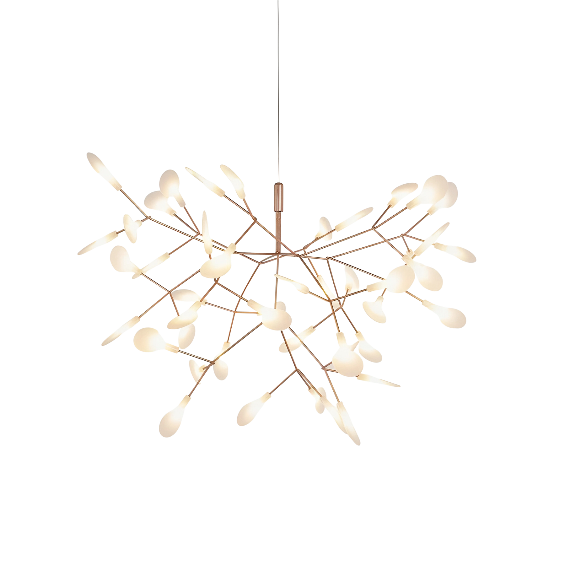 Lampe Suspendue LED en Or Rose - Élégance Naturelle et Atmosphère Chaleureuse