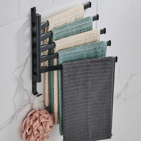 Organisateur de Serviettes Moderne | Élégant à 5 Bras en Métal Noir