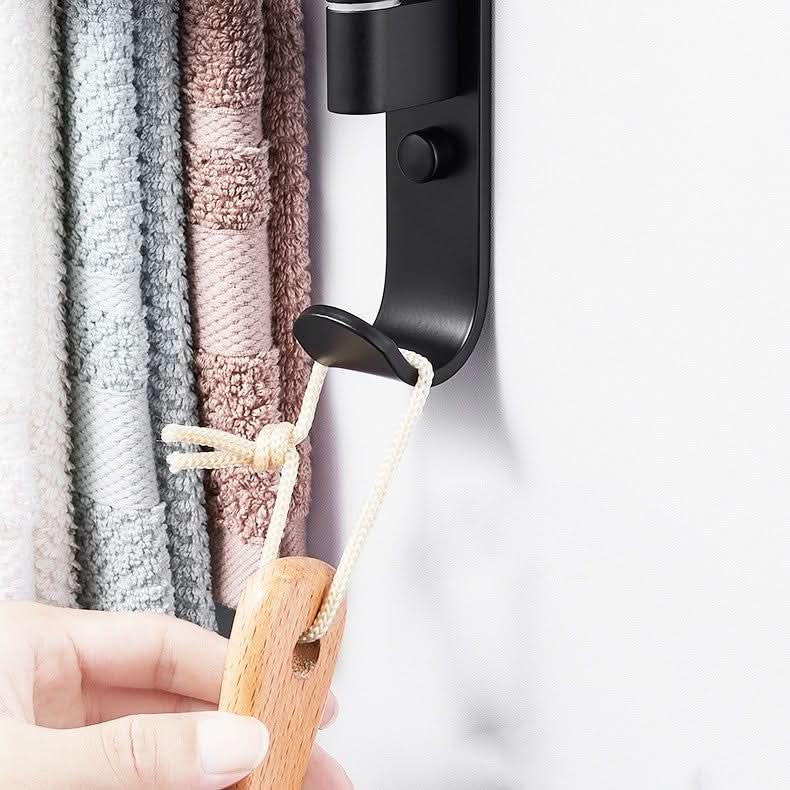 Organisateur de Serviettes Moderne | Élégant à 5 Bras en Métal Noir