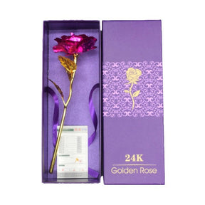 Rose Plaquée Or 24K - Souvenir d'Amour Éternel et Élégant
