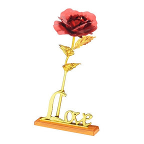 Rose Plaquée Or 24K - Souvenir d'Amour Éternel et Élégant